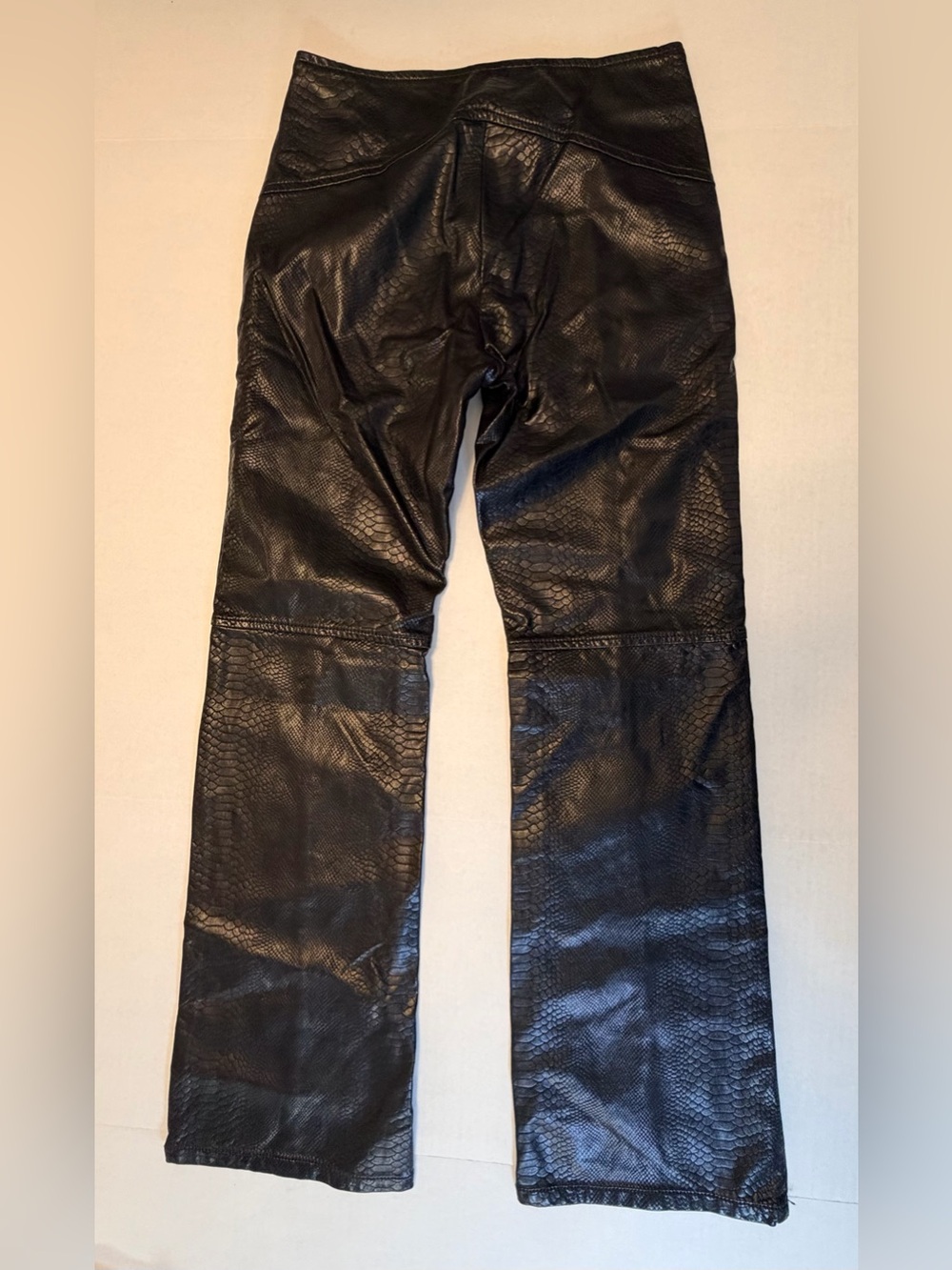 Urban Outfitters Y2K Black Alexa Faux Leather Croc-Embossed Moto Pants Size 4 - Picture 6 of 15